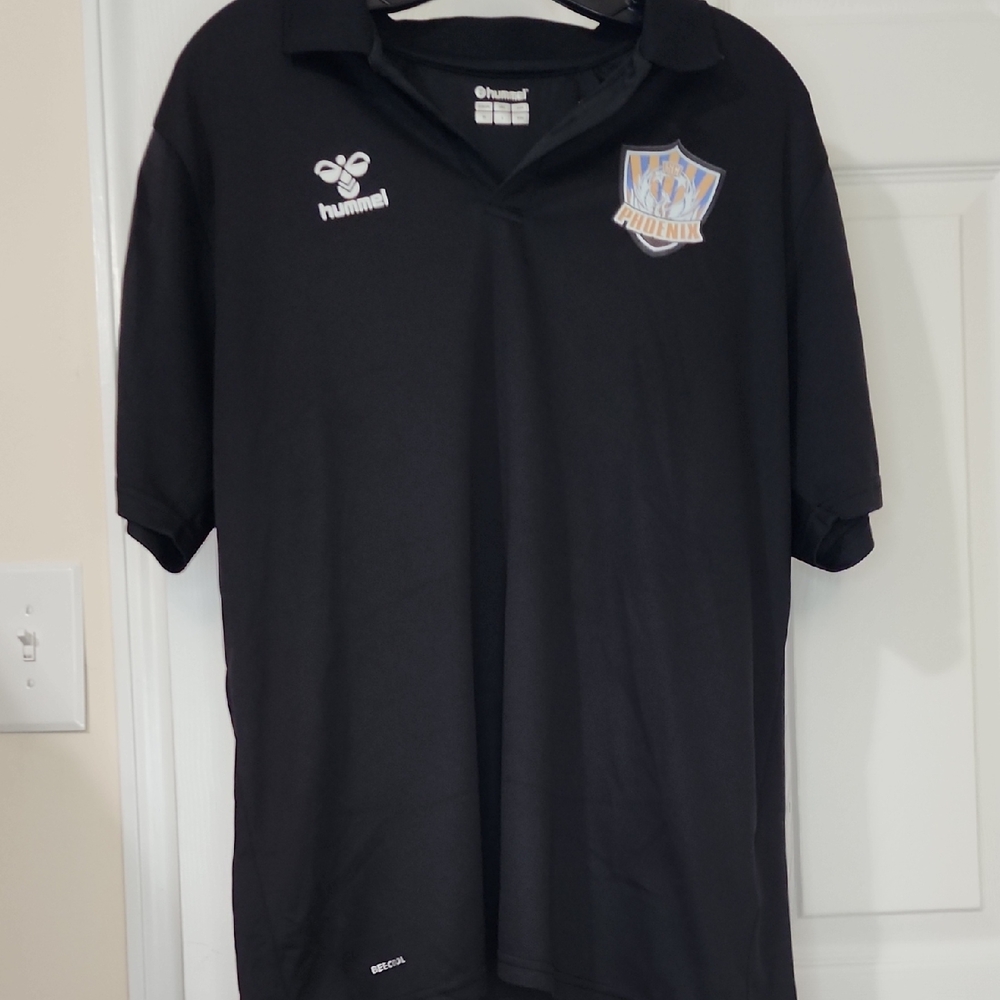 Hummel Black Sports Polo with Emblem